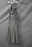Splash Gray Full Length Halter Dress with Beaded Neckline Size: 10