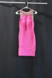 Lucci Lu Hot Pink Jeweled Sleeveless Cocktail Dress Size: 10
