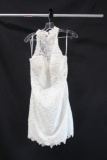 Alyce Paris White Lace Halter Style Cocktail Dress Size: 14