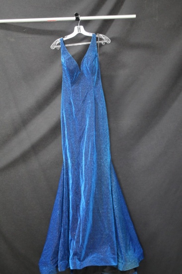 Ashley Lauren Blue Full Length Dress Size: 8