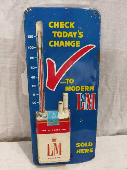 L&m Cigarettes Metal Embossed Thermometer