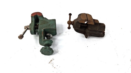 Pair Bench Vises: C-Clamp & Shop