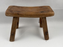 Chinese Hardwood Stool with Curved Seat