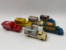Set 6 Vtg Japanese Tin & Plastic Trucks