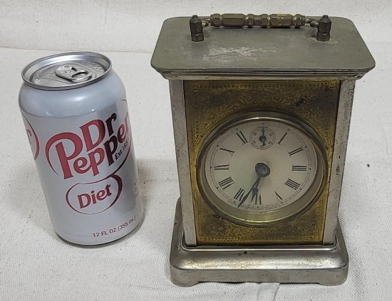 Vintage Mechanical Clock W Glass Sides