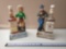 Jim Beam Cowboy Cowgirl Decanter w Bottles