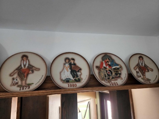 4 Norman Rockwell Collectible Plates