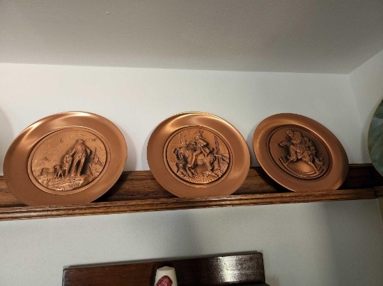 3 "Brass" Creative World Collectible Plates