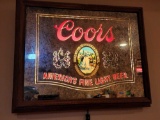 Vintage Coors Lighted Beer Mirror