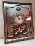 Vintage Schlitz Clock Battery Powered Beer Mirror