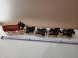 Budweiser Plastic Delivery Wagon And Clydesdales