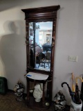 Hall Tree w Mirror and Marble Top Umbrella Stand