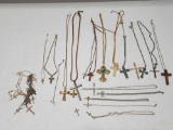 Crucifix Criss Neclace Lot