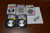 (5) 2016 American Silver Eagle Dollars Proof MS70 PCGS and NGC