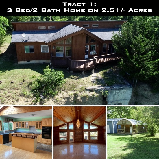 TRACT 1 of 2  Home, Shop, and Extra Cabin on 2.5+/- Acres.