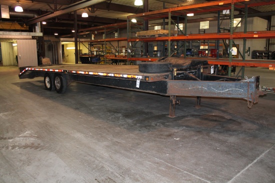 ABU TRAILERS INC. TRAILER, FLAT BED, TANDEM AXLE. BUMPER HITCH