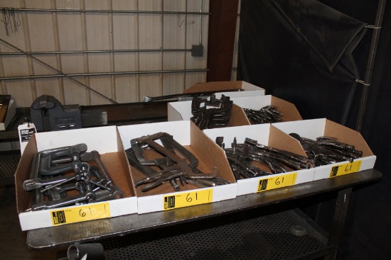 LOT 7 BOXES WELDING CLAMPS AND TOOLS