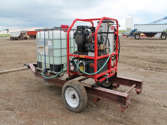 HOTSY HOT WATER GAS ENGINE PRESSURE WASHER- 3,000PSI MODEL 1260SSG, WITH BULK WATER TOTE TANK