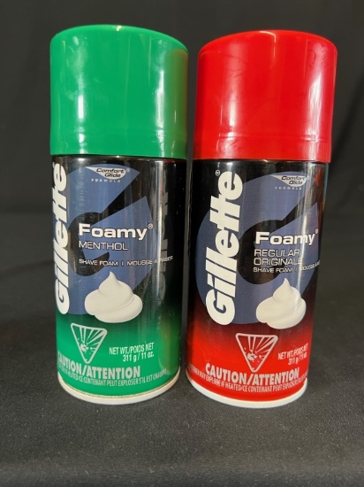 23X GILLETTE SHAVE FOAM 11 OZ- 18 GREEN AND 5 RED