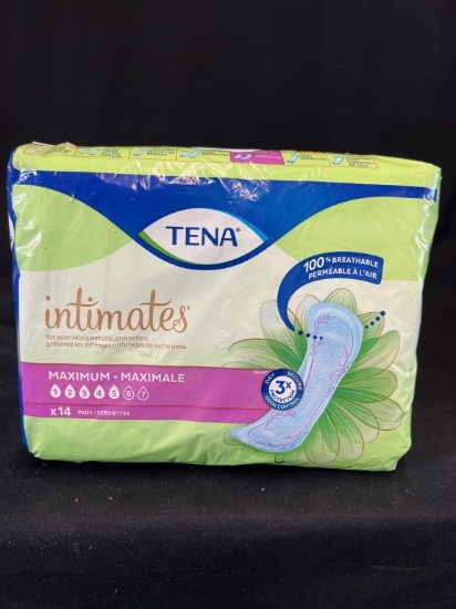 8X TENA INTIMATES MAXIMUM- 14 PADS