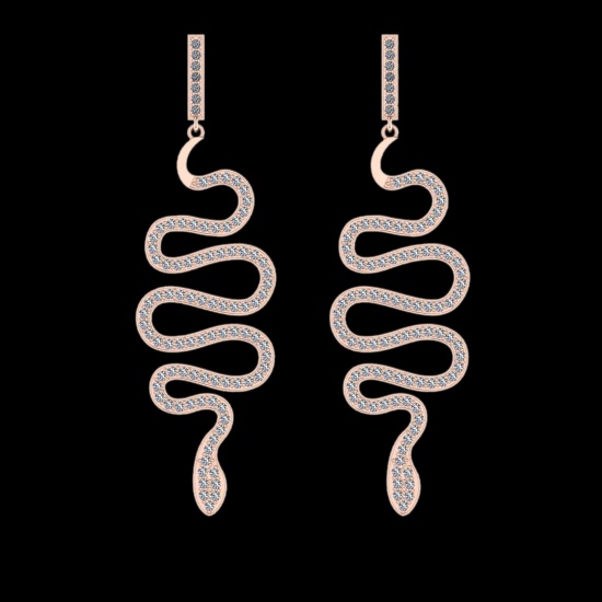 1.52 Ctw VS/SI1 Diamond 14K Rose Gold Dangling Earrings