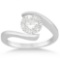 1.00 CW Tension Set Swirl Solitaire Engagement Ring Setting platinum