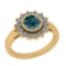 1.49 Ctw I2/I3 Treated Fancy Blue And White Diamond 14K Yellow Gold Ring