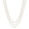 Three-Strand Diamond Station Necklace in 14k Three-Tone Gold (3.01ct)