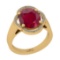 3.16 Ctw SI2/I1 Ruby And Diamond 14K Yellow Gold Engagement Ring
