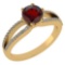1.49 Ctw Garnet And Diamond 14k Yellow Gold Halo Ring