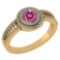 0.78 Ctw Pink Tourmaline And Diamond 14k Yellow Gold Halo Ring