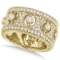 Vintage Style Bezel-Set Wide Band Diamond Ring 14k Yellow Gold 1.70ctw