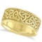 Mens Hand Made Celtic Irish Wedding Ring 14k Yellow Gold 10mm