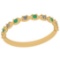 Certified 0.05 Ctw Emerlad 14k Yellow Gold Promise Band
