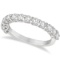 Half Eternity Round Cut Diamond Ring Band 14k White Gold 1.35ctw