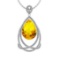 41.01 Ctw I2/I3 Lemon Topaz And Diamond 10K White Gold Necklace