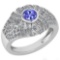 Certified 1.04 Ctw Tanzanite And Diamond Ladies Fashion Halo Ring 14k White Gold MADE IN USA (VS/SI1
