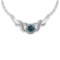 Certified 1.16 Ctw Treated Fancy Blue Diamond And White Diamond Necklace For Beautiful Ladies 14K Wh
