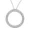 Diamond Circle Pendant Necklace in 14k White Gold 0.53 ctw