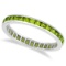 Princess-Cut Peridot Eternity Ring Band 14k White Gold 1.36ctw