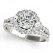 Certified 1.25 Ctw SI2/I1 Diamond 14K White Gold Engagement Halo Ring