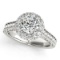 Certified 1.60 Ctw SI2/I1 Diamond 14K White Gold Engagement Halo Ring