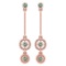 Certified 0.36 Ctw Green Amethyst 14k Rose Gold Drop Earrings