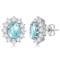 Oval Aquamarine and Diamond Accented Earrings 14k White Gold 7.10ctw
