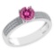 Certified 0.97 Ctw Pink Tourmaline And Diamond 14k White Gold Ring