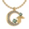 Certified 1.14 Ctw Green Amethyst Diamond Tiny Angel Necklace For womens New Expressions love collec