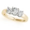 Certified 0.25 Ctw SI2/I1 Diamond 14K Yellow Gold three Stone Ring