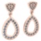Certified 0.62 Ctw Diamond VS/SI1 Hangling Stud Earring 18K Rose Gold Made In USA