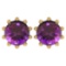 2.20 Ctw SI2/I1 Amethyst 14K Rose Gold Stud Earring