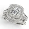 Certified 1.95 Ctw SI2/I1 Diamond 14K White Gold Bridal Wedding Set Ring